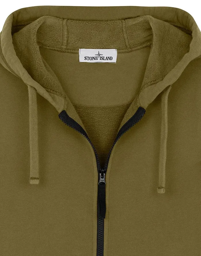 Mens 64220 Hooded Full Zip Sweatshirt In Tobacco Stone Island Sweatshirts
