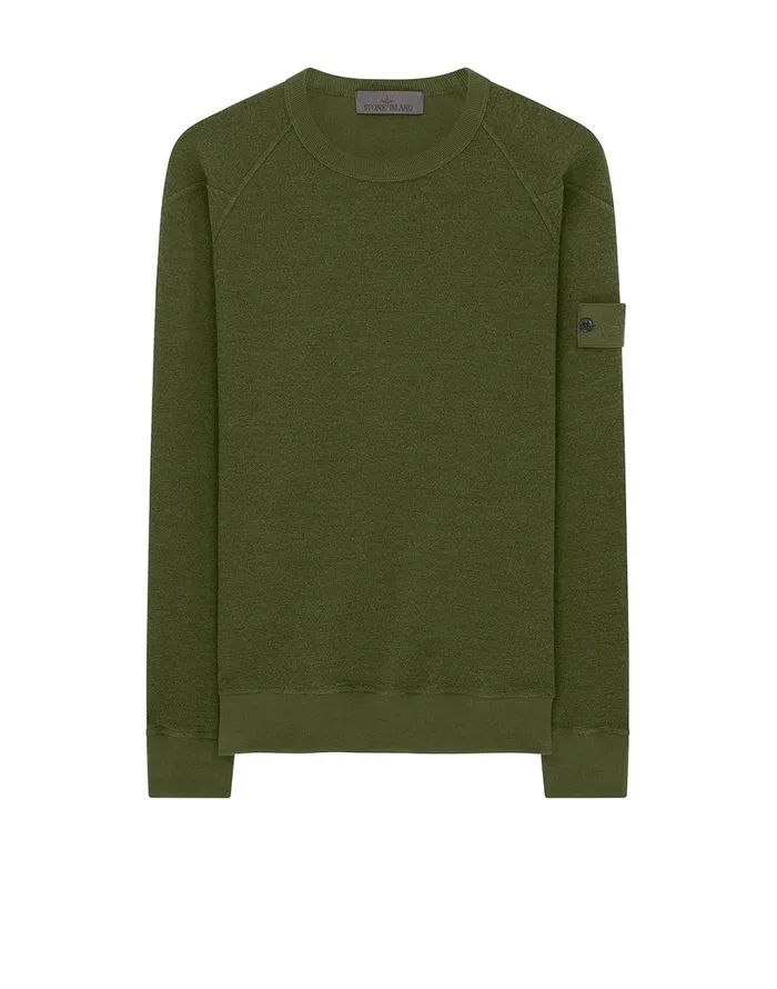 Mens 654F5 Crewneck Sweatshirt In Khaki Stone Island Sweatshirts