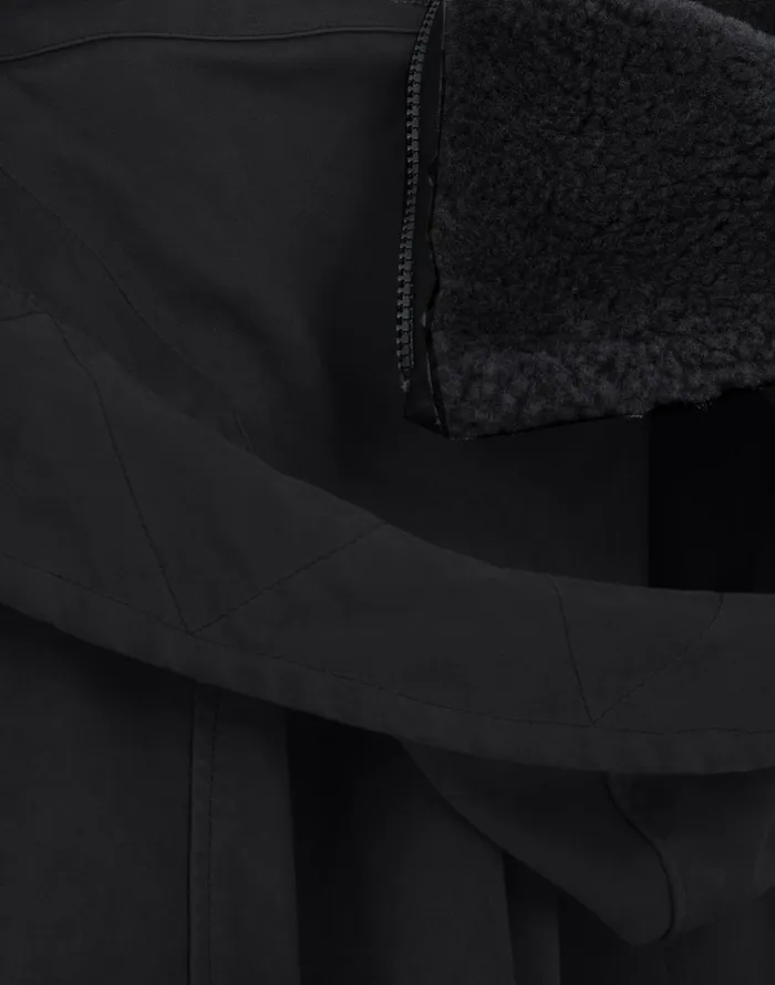Mens Coats and Jackets Stone Island 717F1 Raso Gommato Double Ghost Piece Hooded Cape In BlackJackets Black