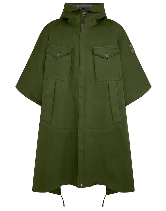 Mens Coats and Jackets Stone Island 717F1 Raso Gommato Double Ghost Piece Hooded Cape In KhakiJackets Khaki Mens Coats and Jackets Stone Island 717F1 Raso Gommato Double Ghost Piece Hooded Cape In KhakiJackets Khaki