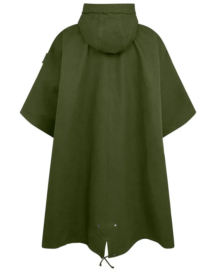 Mens Coats and Jackets Stone Island 717F1 Raso Gommato Double Ghost Piece Hooded Cape In KhakiJackets Khaki