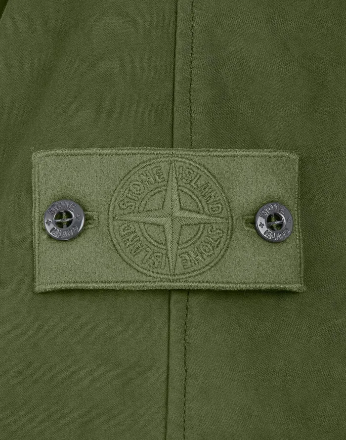 Mens Coats and Jackets Stone Island 717F1 Raso Gommato Double Ghost Piece Hooded Cape In KhakiJackets Khaki