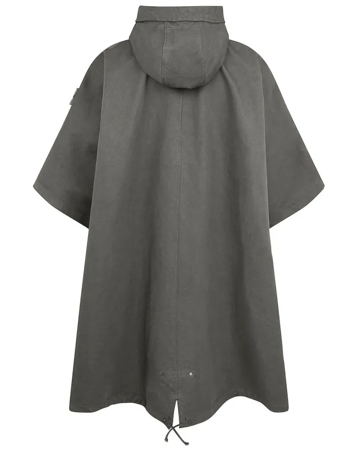 Mens Coats and Jackets Stone Island 717F1 Raso Gommato Double Ghost Piece Hooded Cape In Smoky GreyJackets Smoky Grey