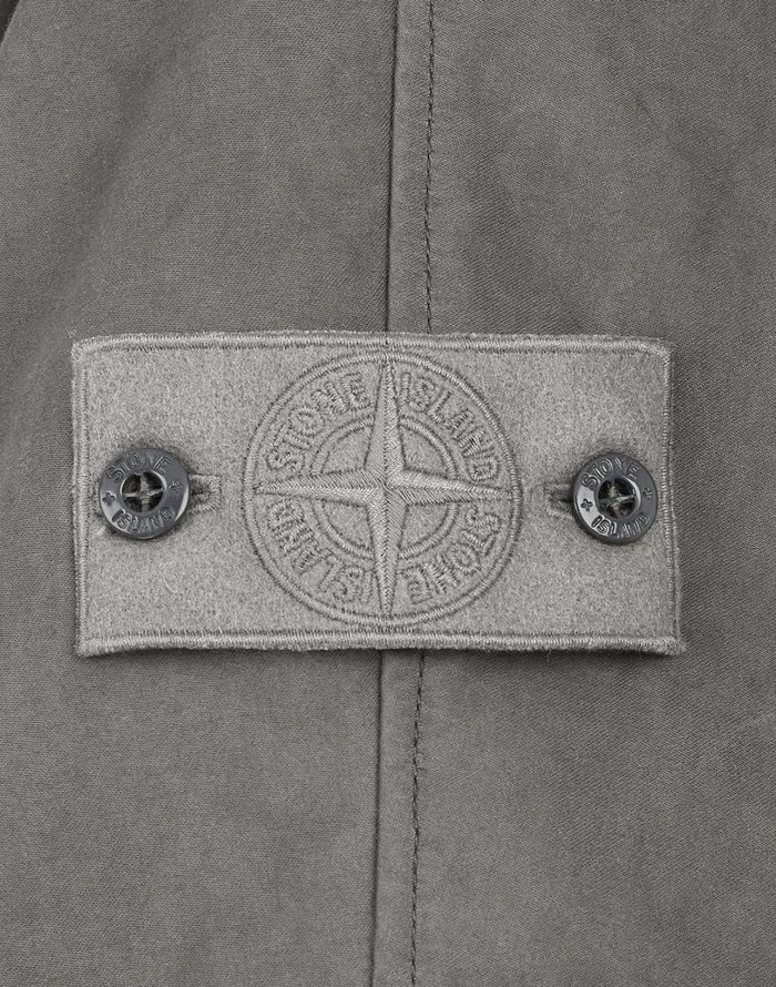 Mens Coats and Jackets Stone Island 717F1 Raso Gommato Double Ghost Piece Hooded Cape In Smoky GreyJackets Smoky Grey