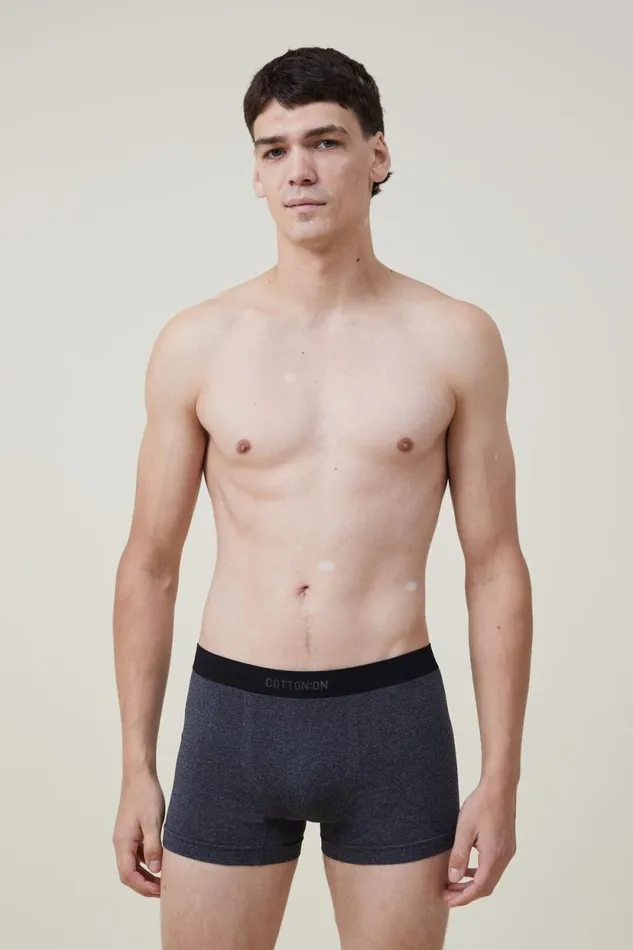 Mens Seamless Trunks Charcoal Marleblack Men Cotton On Socks and Underwear
