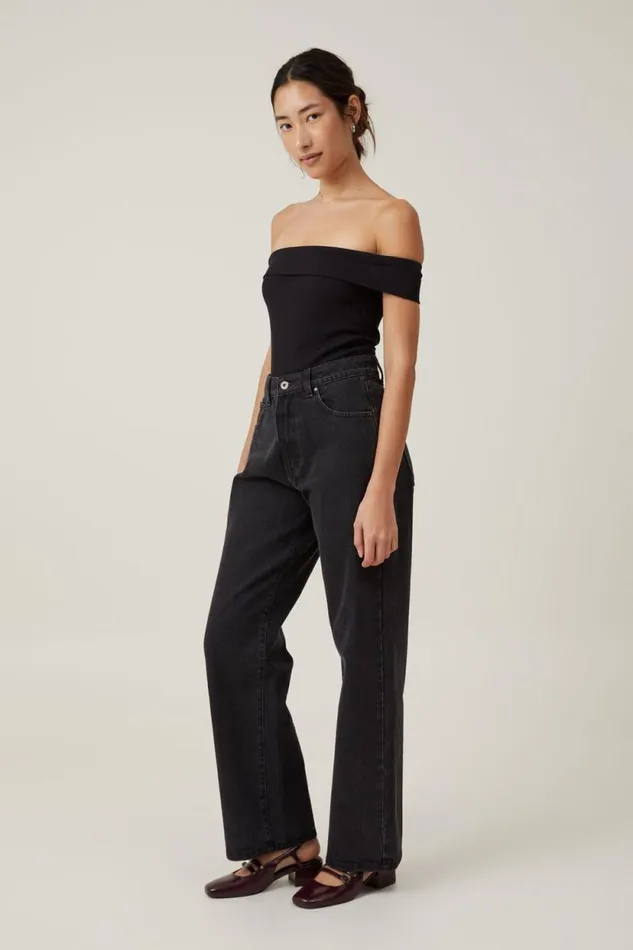 Mia Off The Shoulder Bodysuit Black Women Cotton On Tops