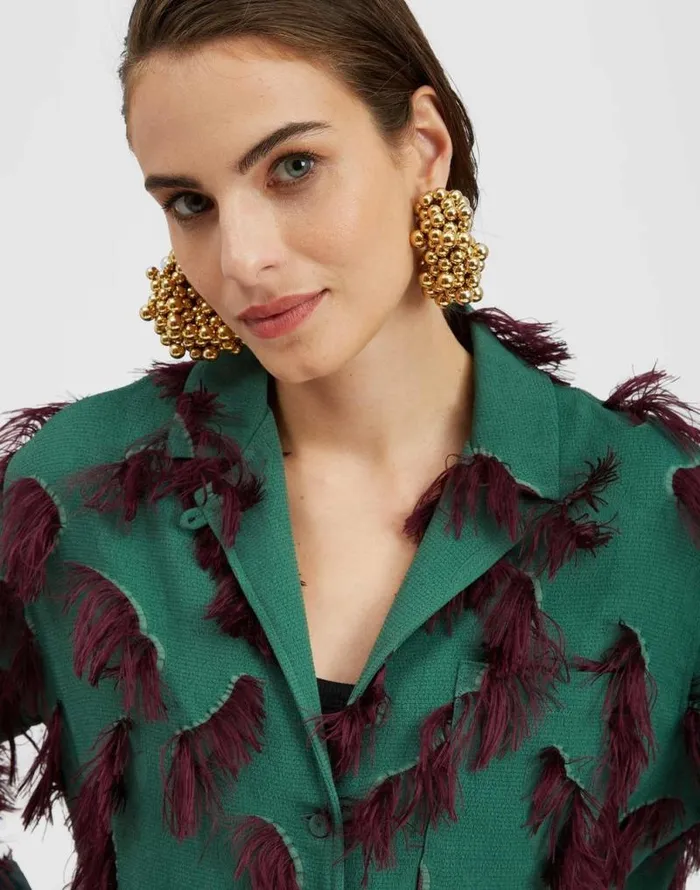 Milano Jacket Hotspot Emerald Women La Double J Outerwear Milano Jacket Hotspot Emerald Women La Double J Outerwear
