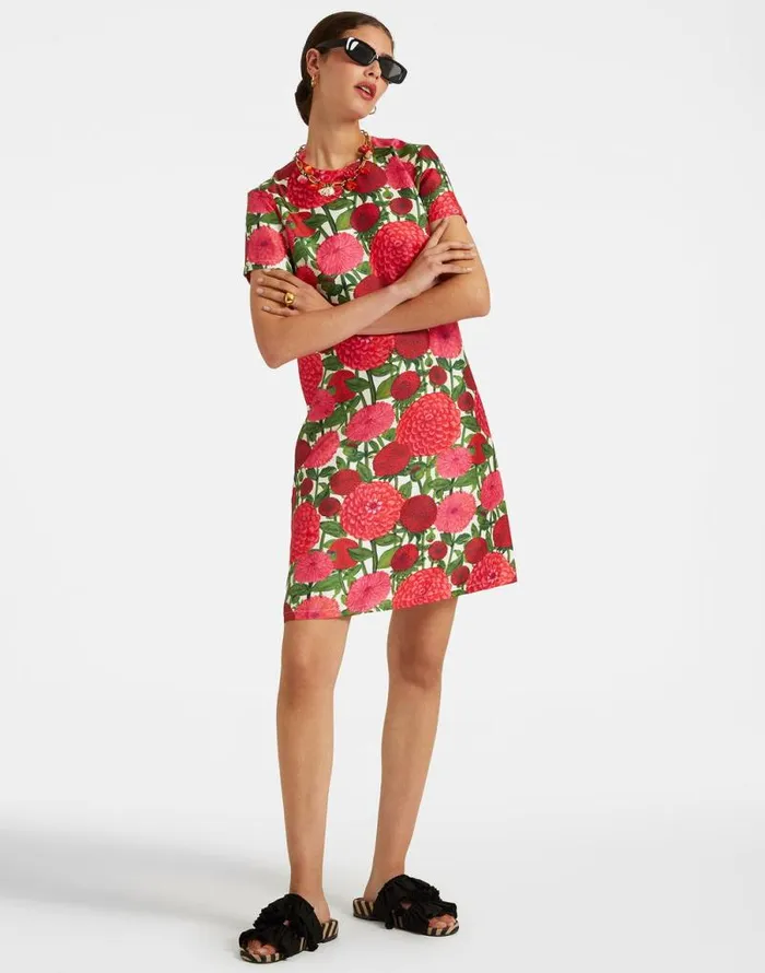 Mini Swing Dress Pink Dahlias Women La Double J Dresses