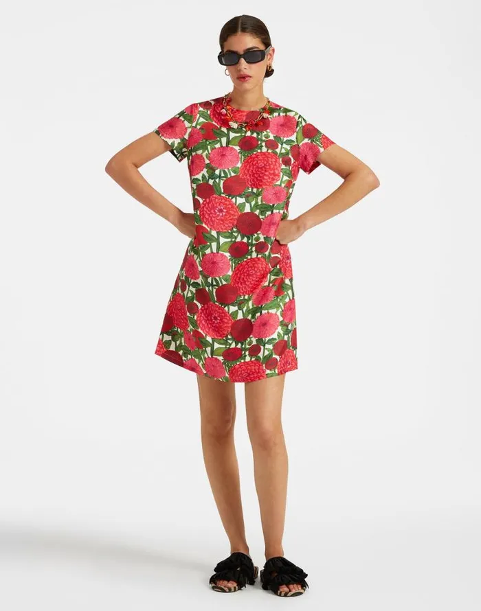 Mini Swing Dress Pink Dahlias Women La Double J Dresses Mini Swing Dress Pink Dahlias Women La Double J Dresses