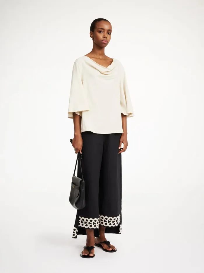 Mirabellos Linen Trousers Black Women By Malene Birger Trousers