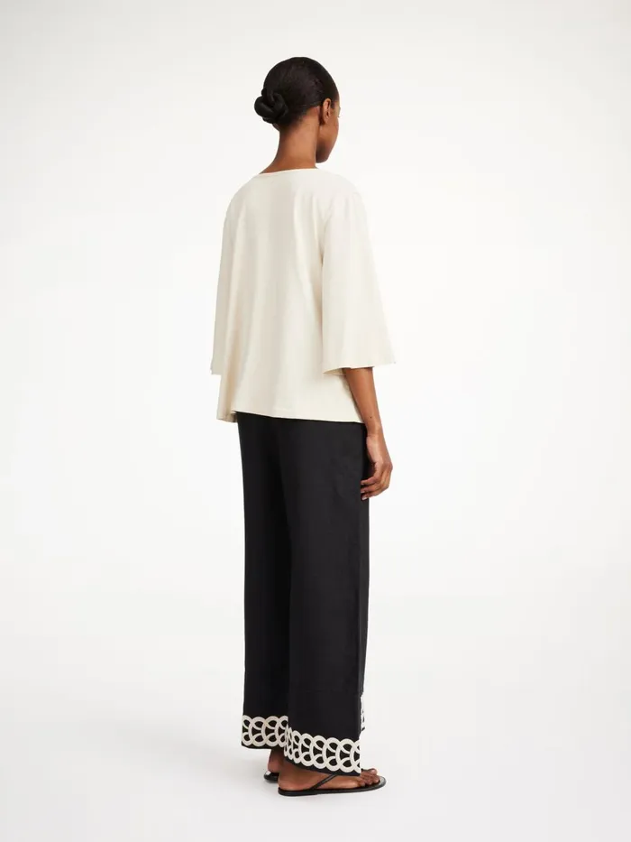 Mirabellos Linen Trousers Black Women By Malene Birger Trousers