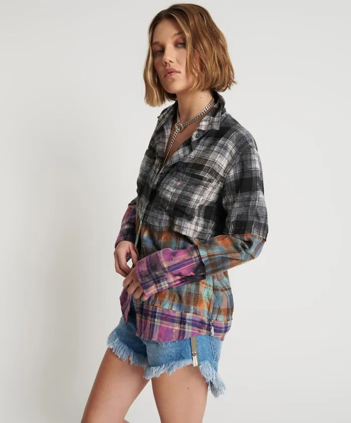 MIXED FLANNEL SHIRT Women One Teaspoon Shirts MIXED FLANNEL SHIRT Women One Teaspoon Shirts