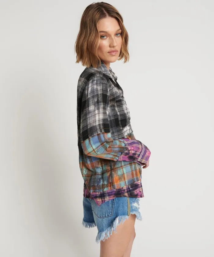 MIXED FLANNEL SHIRT Women One Teaspoon Shirts MIXED FLANNEL SHIRT Women One Teaspoon Shirts