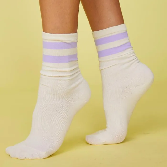 MONROW ACCESSORIES Stripe Socks Bone Wisteria 8211 Shop