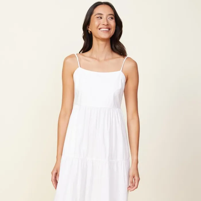 MONROW DRESSES Poplin Maxi Dress White 8211 Shop