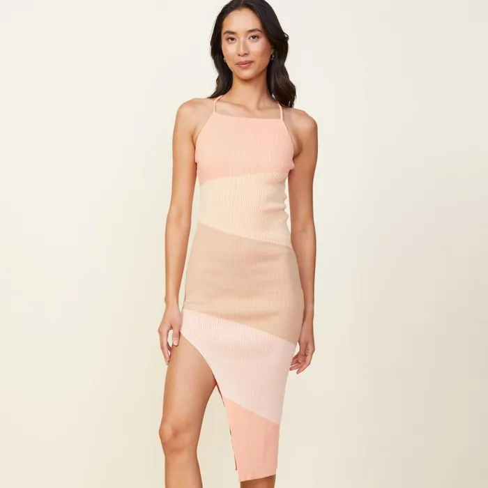 MONROW DRESSES Sunrise Sweater Rib Midi Tank Dress Sunrise 8211 Shop