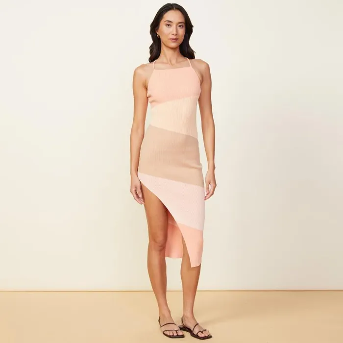 MONROW DRESSES Sunrise Sweater Rib Midi Tank Dress Sunrise 8211 Shop