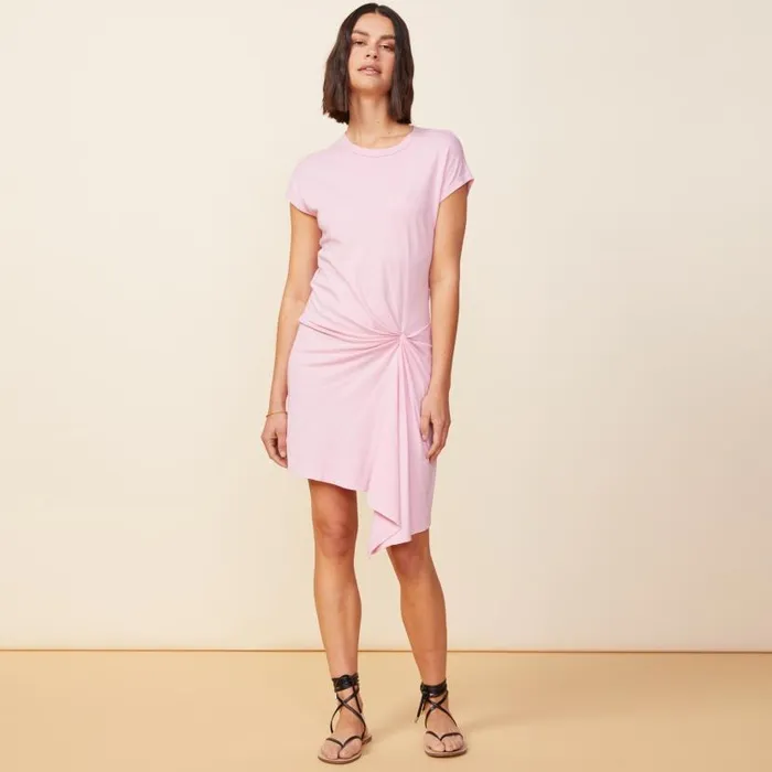 MONROW DRESSES Tucked Front Tee Shirt Dress Bubble Gum 8211 Shop