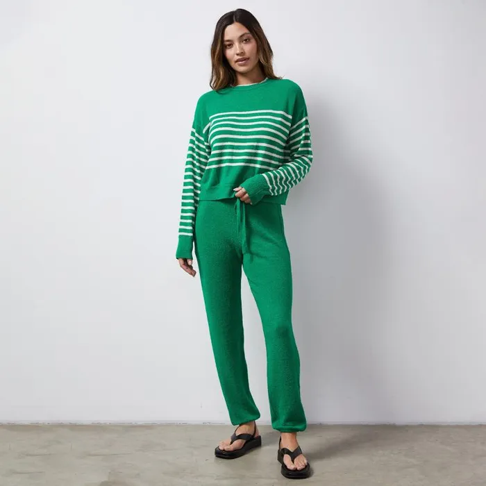 MONROW KNITS Boucle Knit Vintage Sweat Parsley 8211 Shop