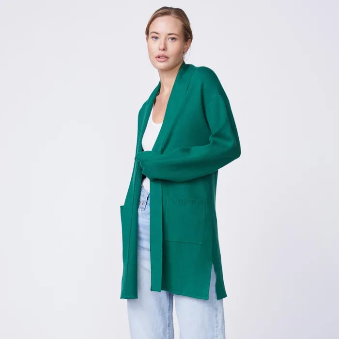 MONROW KNITS Soft Knit Sweater Cardigan Dark Ivy 8211 Shop