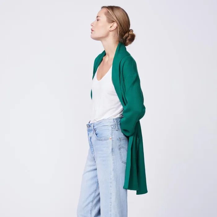 MONROW KNITS Soft Knit Sweater Cardigan Dark Ivy 8211 Shop