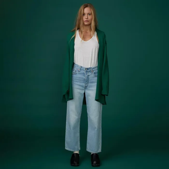 MONROW KNITS Soft Knit Sweater Cardigan Dark Ivy 8211 Shop