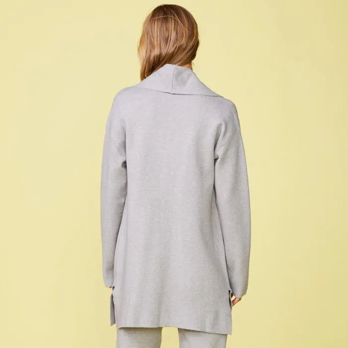 MONROW KNITS Soft Knit Sweater Cardigan Heather Grey 8211 Shop
