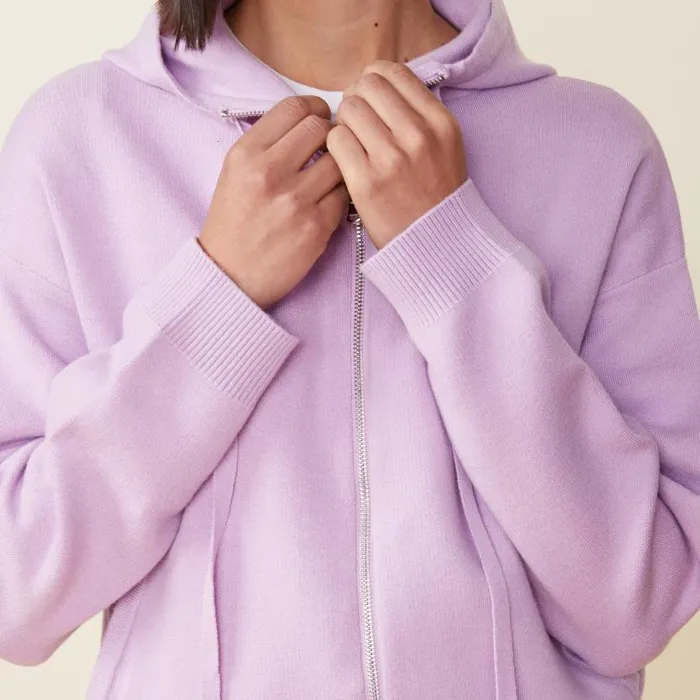 MONROW KNITS Soft Knit Zip Up Hoody Lavendula 8211 Shop