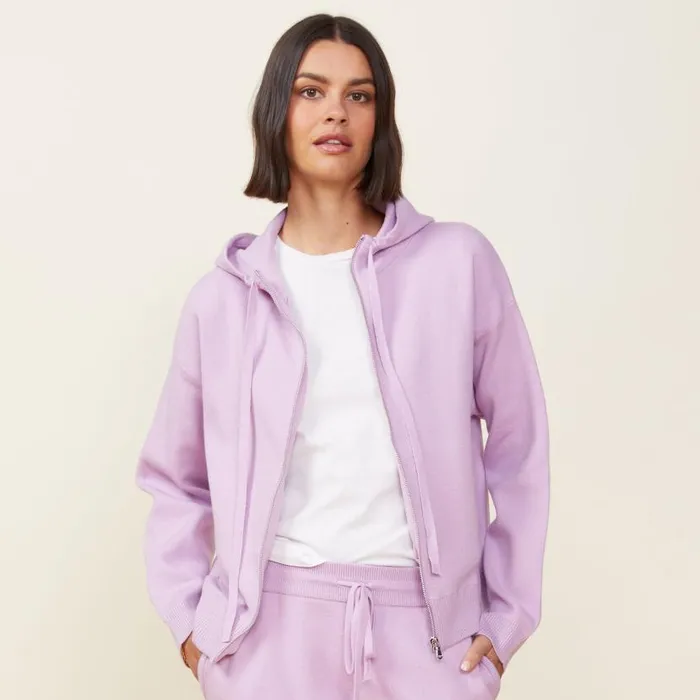 MONROW KNITS Soft Knit Zip Up Hoody Lavendula 8211 Shop