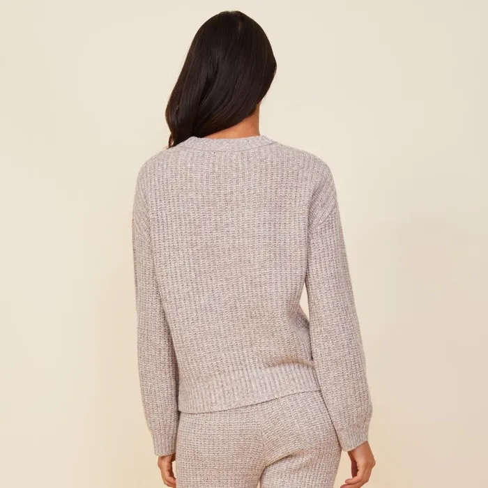 MONROW KNITS Wool Cashmere Space Dye Sweater Oatmeal 8211 Shop