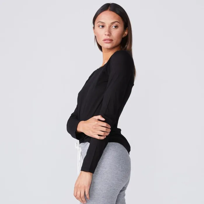 MONROW LONG SLEEVE Super Fine Jersey Fitted Long Sleeve Crew Black 8211 Shop