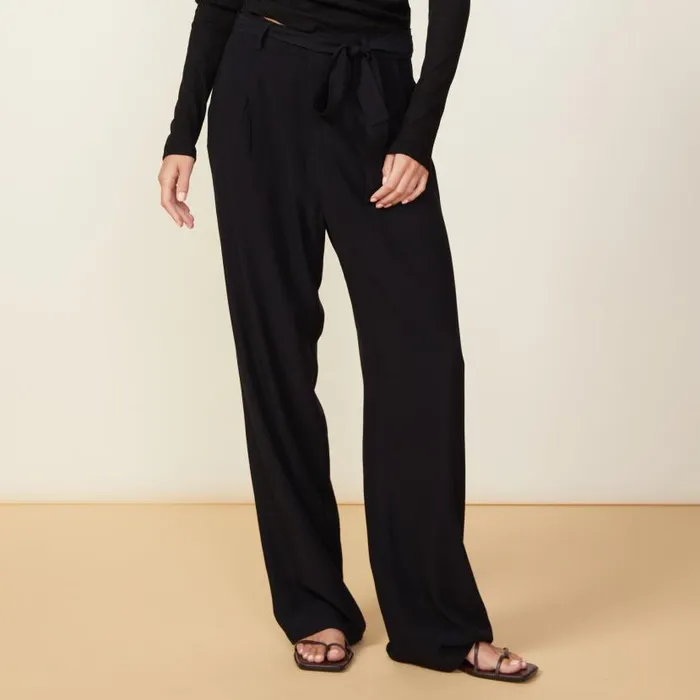 MONROW PANTS Silky Wide Leg Pant Black 8211 Shop
