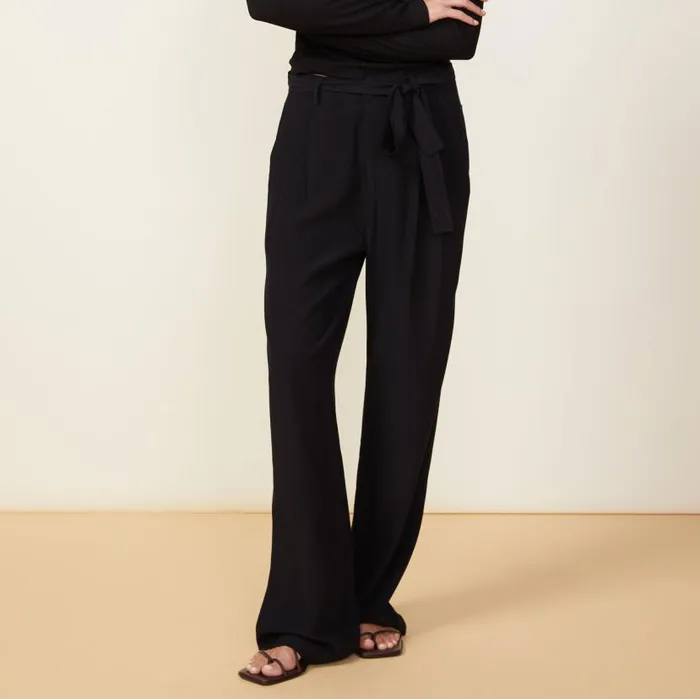 MONROW PANTS Silky Wide Leg Pant Black 8211 Shop