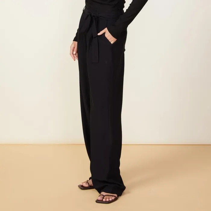 MONROW PANTS Silky Wide Leg Pant Black 8211 Shop