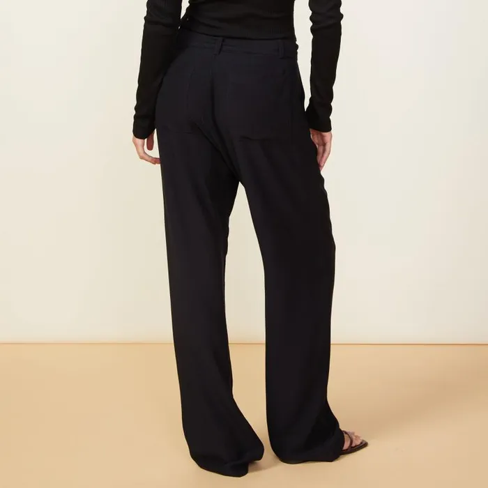 MONROW PANTS Silky Wide Leg Pant Black 8211 Shop