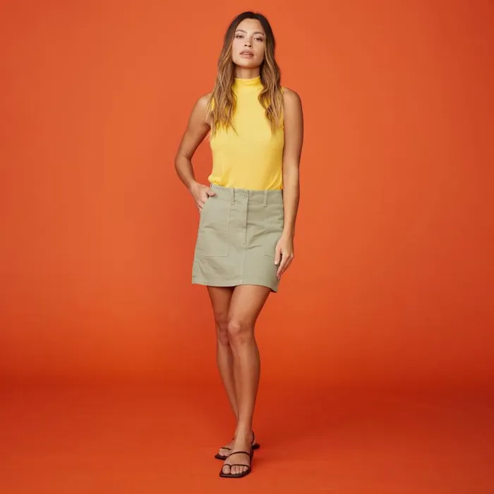 MONROW SKIRTS Utility Mini Skirt Laurel Green 8211 Shop