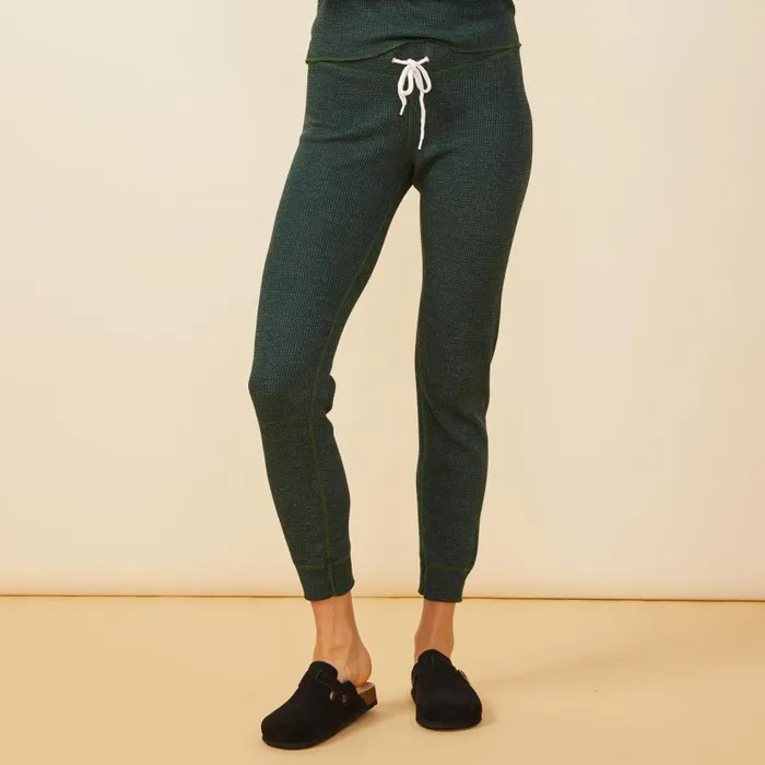 MONROW SWEATS Cozy Heather Thermal Cuff Sweat Evergreen 8211 Shop