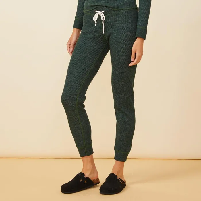 MONROW SWEATS Cozy Heather Thermal Cuff Sweat Evergreen 8211 Shop
