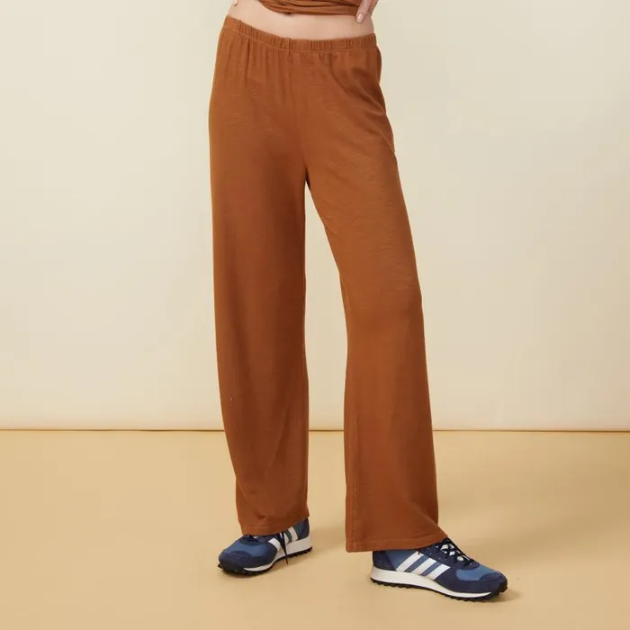 MONROW SWEATS Supersoft Crop Straight Leg Sweat Brown Sugar 8211 Shop