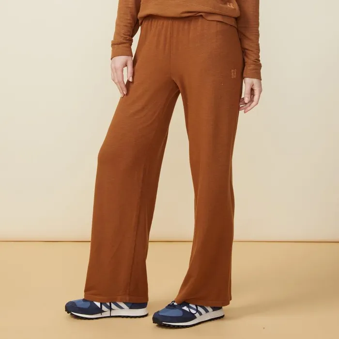 MONROW SWEATS Supersoft Crop Straight Leg Sweat Brown Sugar 8211 Shop