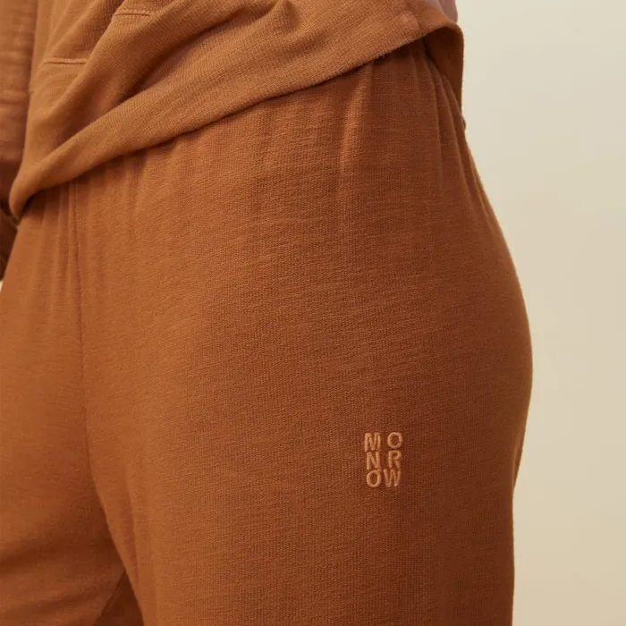 MONROW SWEATS Supersoft Crop Straight Leg Sweat Brown Sugar 8211 Shop