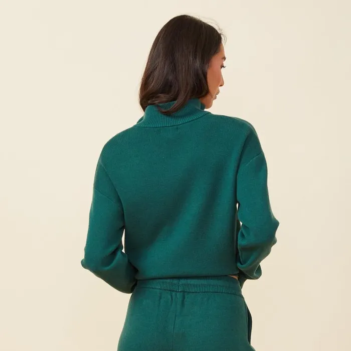 MONROW SWEATSHIRTS Soft Knit Half Zip Sweater Evergreen 8211 Shop