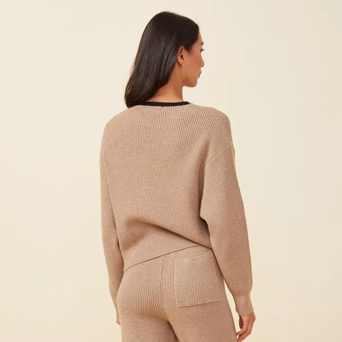 MONROW SWEATSHIRTS Soft Knit Waffle Crew Neck Sweatshirt Barley 8211 Shop