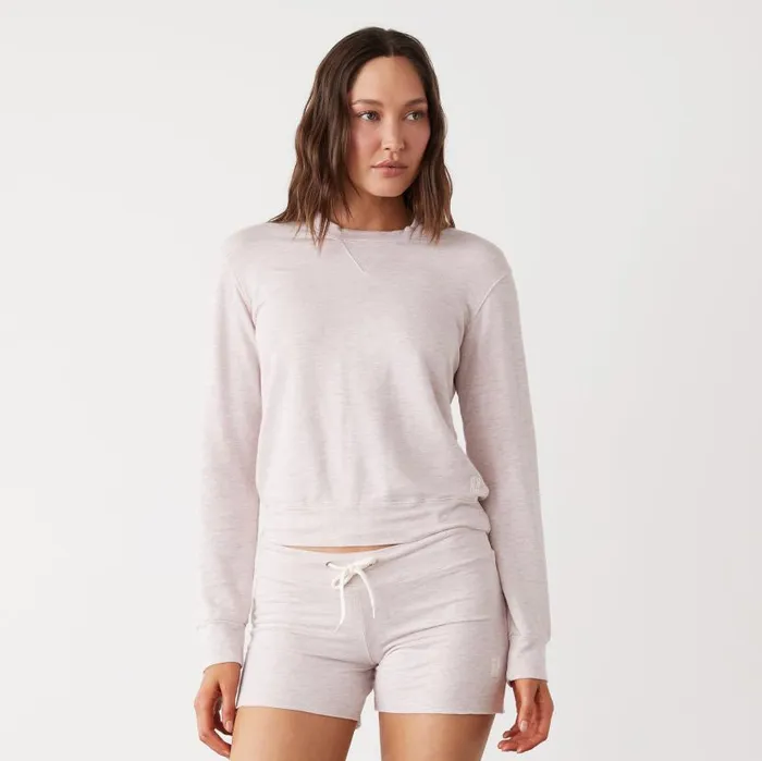 MONROW SWEATSHIRTS Supersoft Crew Neck Sweatshirt Pink Pearl 8211 Shop