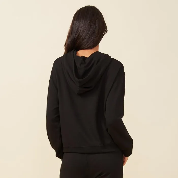 MONROW SWEATSHIRTS Supersoft Fleece Drawcord Hoody Black 8211 Shop