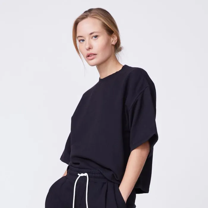 MONROW TEES 90039s Classic Sweatshirt Tee Black 8211 Shop