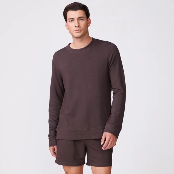 MONROW VIEW ALL Supersoft Fleece Crew Neck Sweatshirt Cocoa 8211 Shop