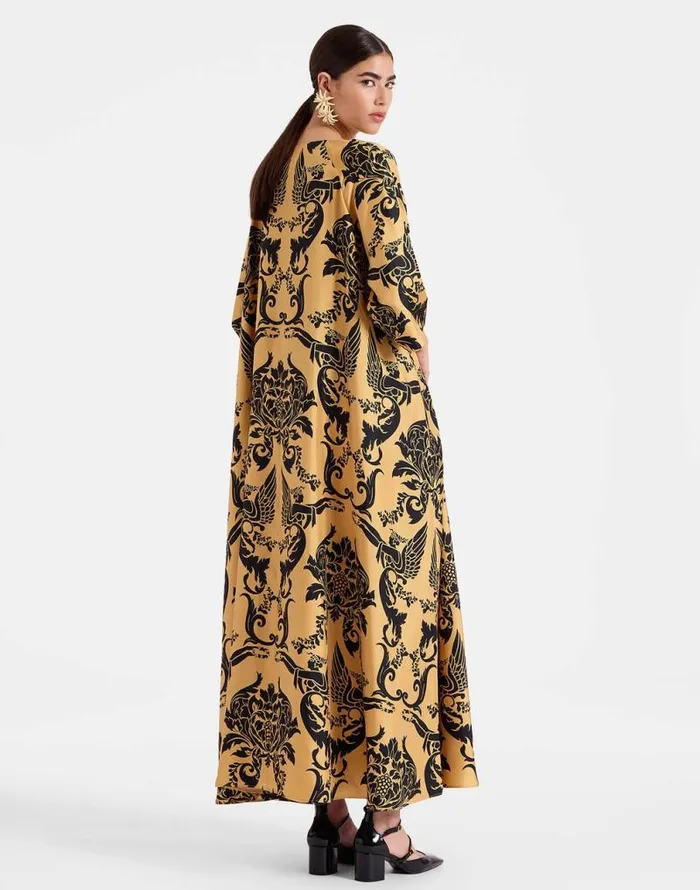 Muumuu Dress Round Neck Cherubs Gold Women La Double J Dresses Muumuu Dress Round Neck Cherubs Gold Women La Double J Dresses