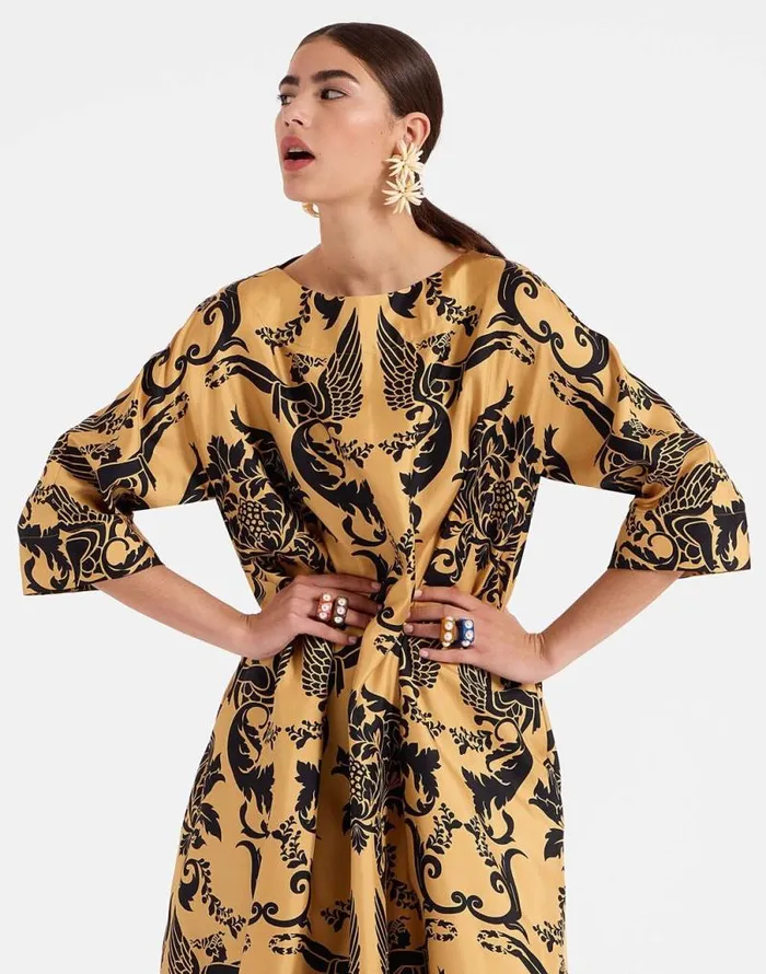 Muumuu Dress Round Neck Cherubs Gold Women La Double J Dresses Muumuu Dress Round Neck Cherubs Gold Women La Double J Dresses