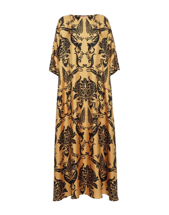 Muumuu Dress Round Neck Cherubs Gold Women La Double J Dresses Muumuu Dress Round Neck Cherubs Gold Women La Double J Dresses